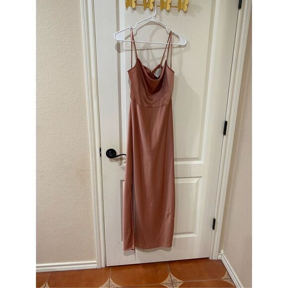 Anthropologie Dresses & Skirts - Anthropologie BHLDN Satin Cowl-Neck Midi Slip Dress